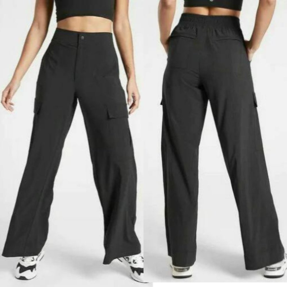 Athleta Womens Chelsea Wide Leg Pant Size 4 Black